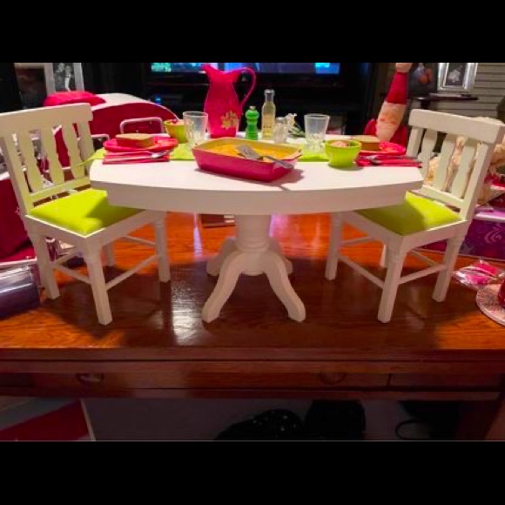American Girl Dinner Table with Accessories